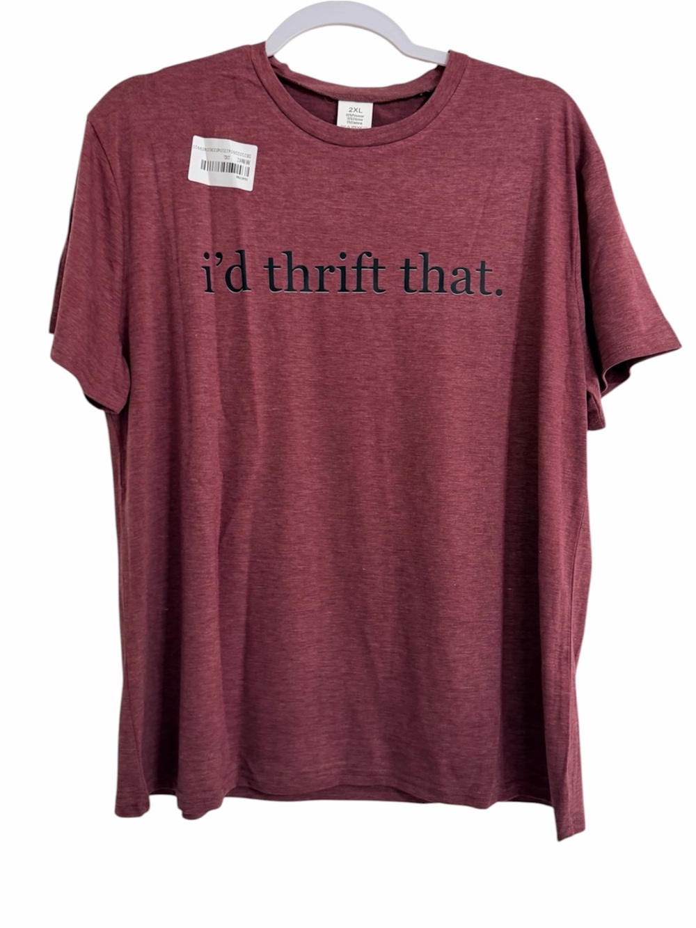 Women's 'I'd Thrift That.' Graphic Tee - Heather Burgundy
